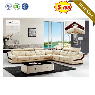 Durable moderno lujo muebles grandes para el hogar en forma de L sofá esquinero reclinable sofá de cuero genuino sala de estar conjunto de sofás