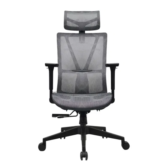 Silla reclinable ergonómica barata de tela de malla completa con reposacabezas